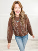 Western Boots Stitch Pullover Long Sleeve Sweatshirt