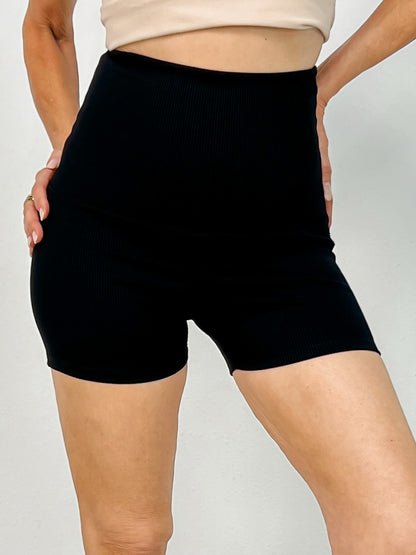 Ribbed Foldover Waist Lounge Shorts