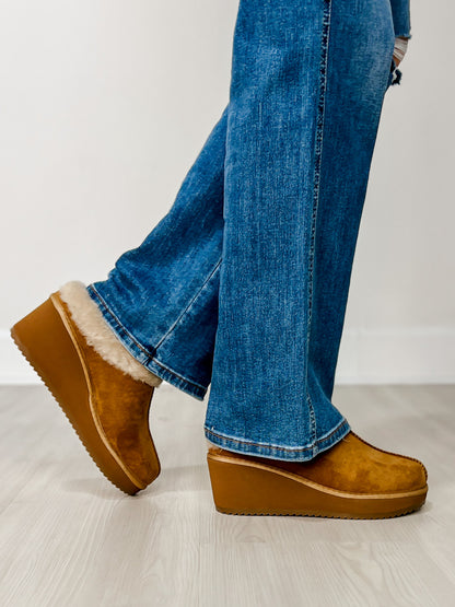 Corkys Easy Going Wedge Clogs in TOBACCO FAUX SUEDE