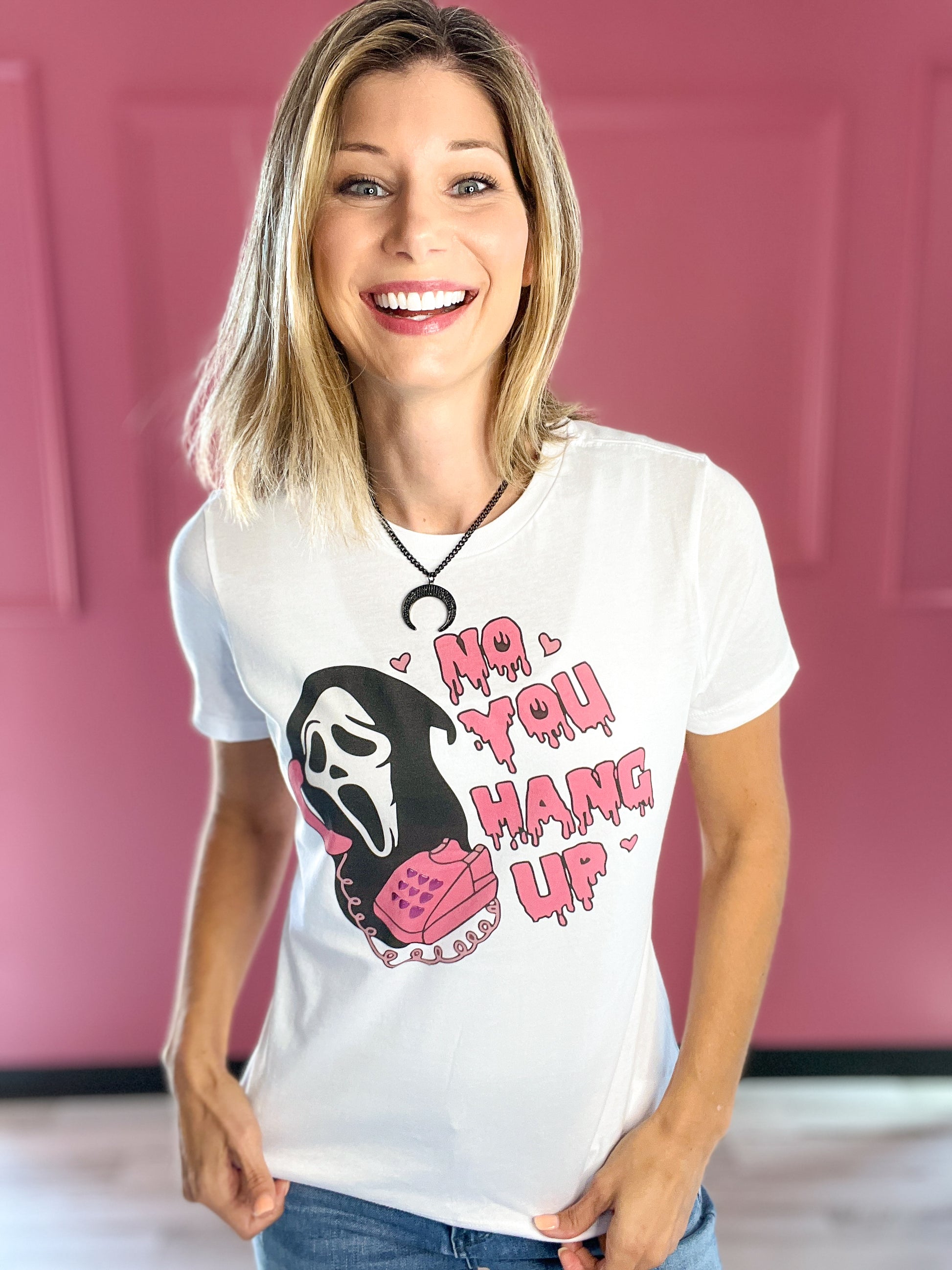 No You Hang Up Graphic Tee with Bling