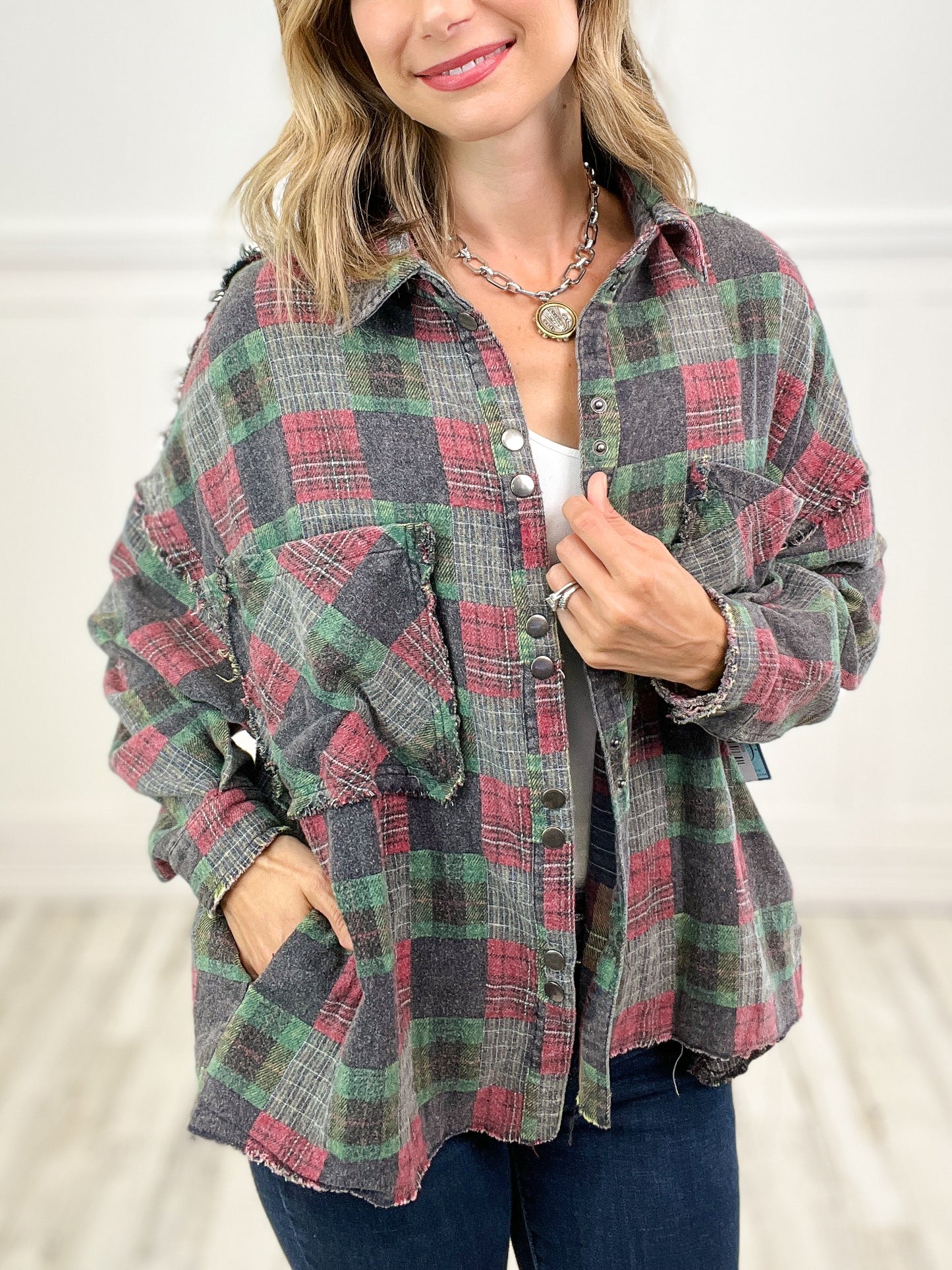 Only Girl Patchwork Plaid Top