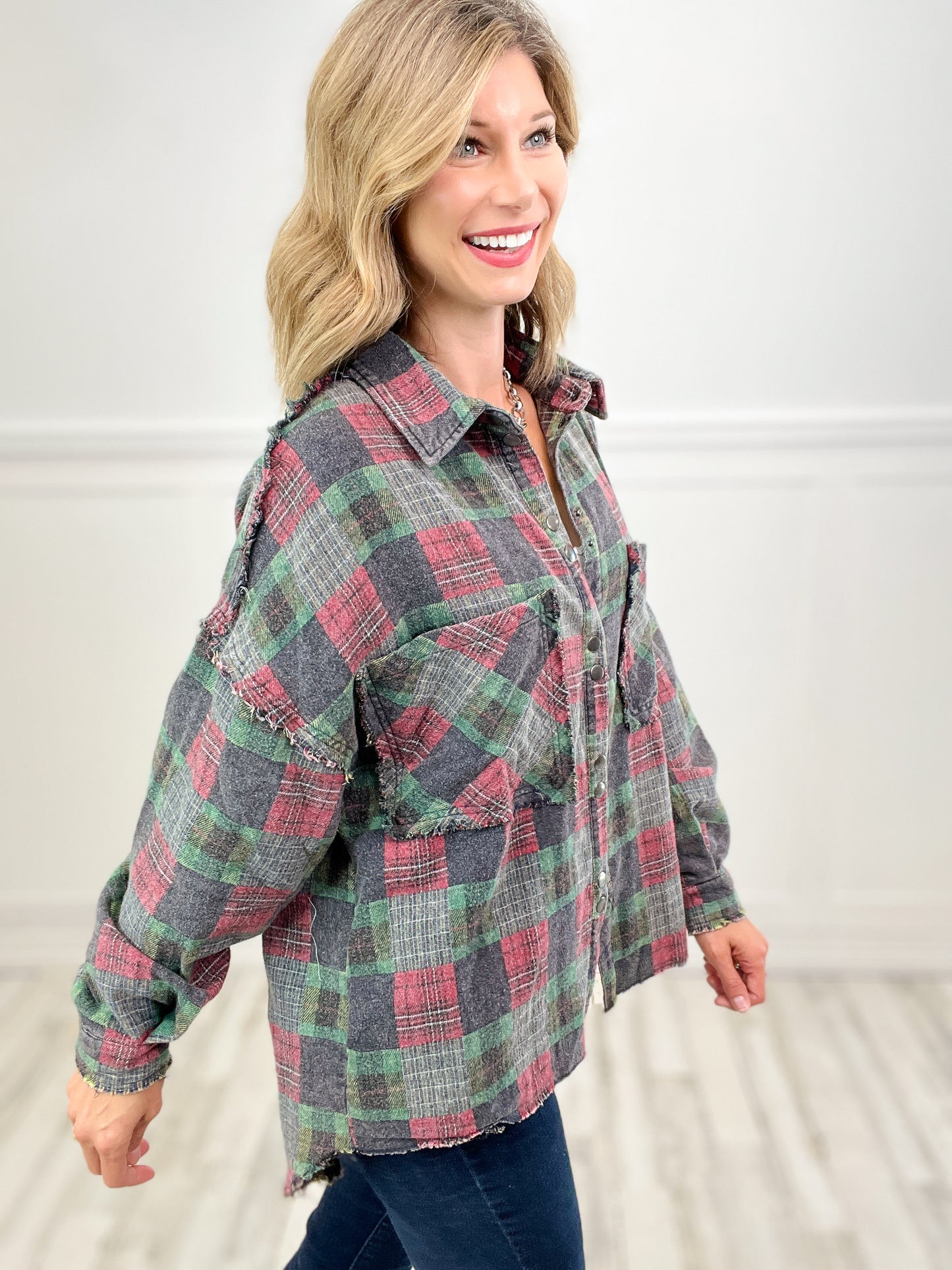 Only Girl Patchwork Plaid Top