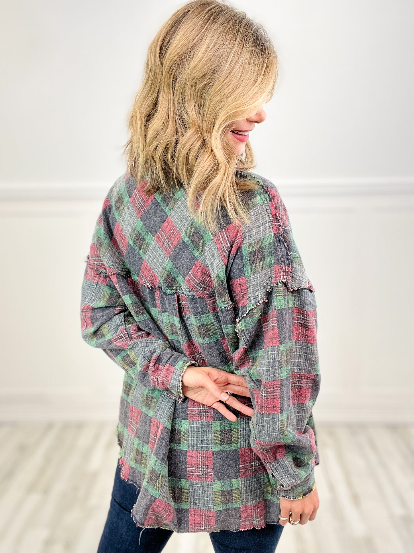 Only Girl Patchwork Plaid Top