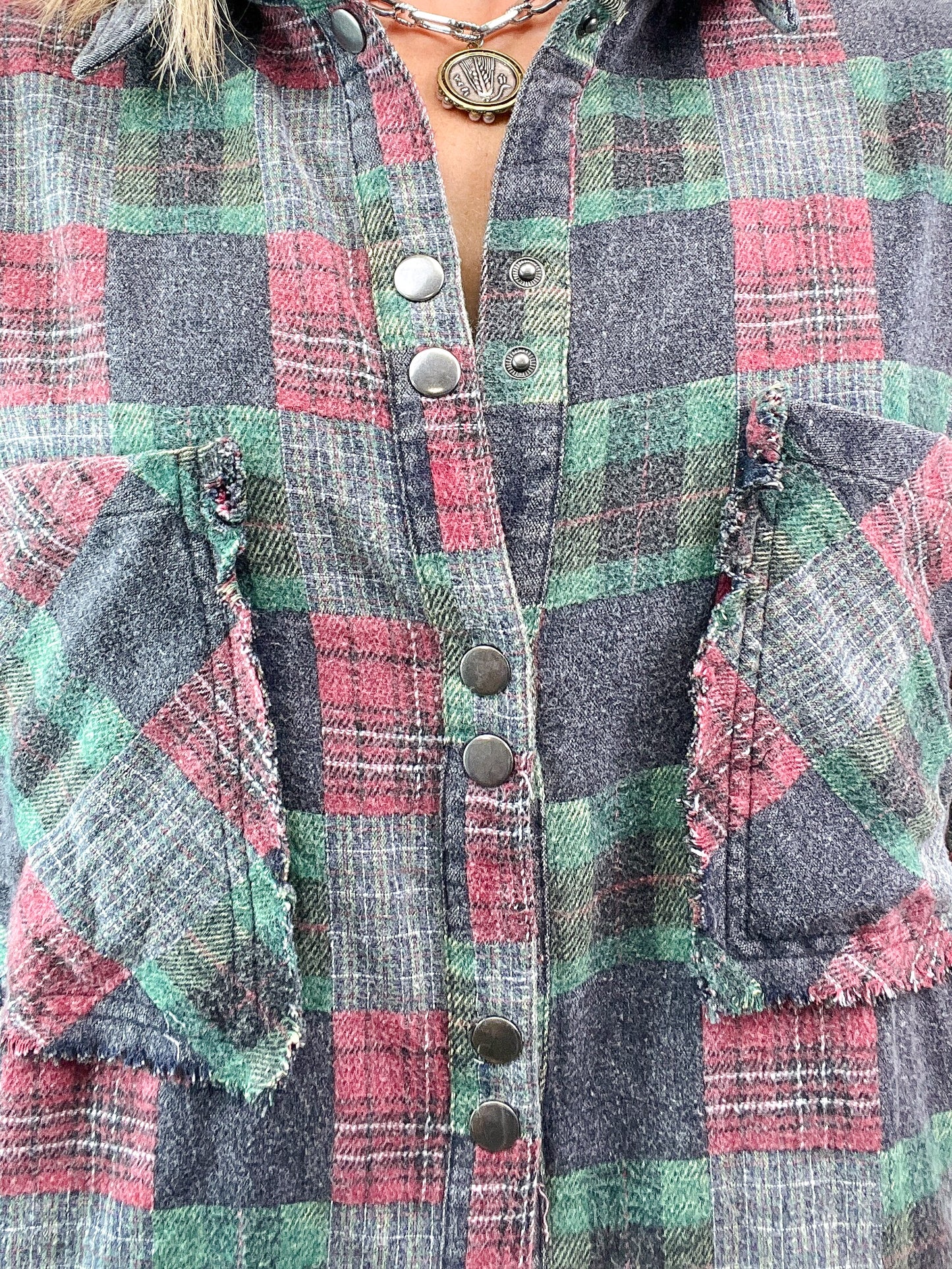 Only Girl Patchwork Plaid Top