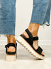 MIA Jony Wedge Sandal in BLACK