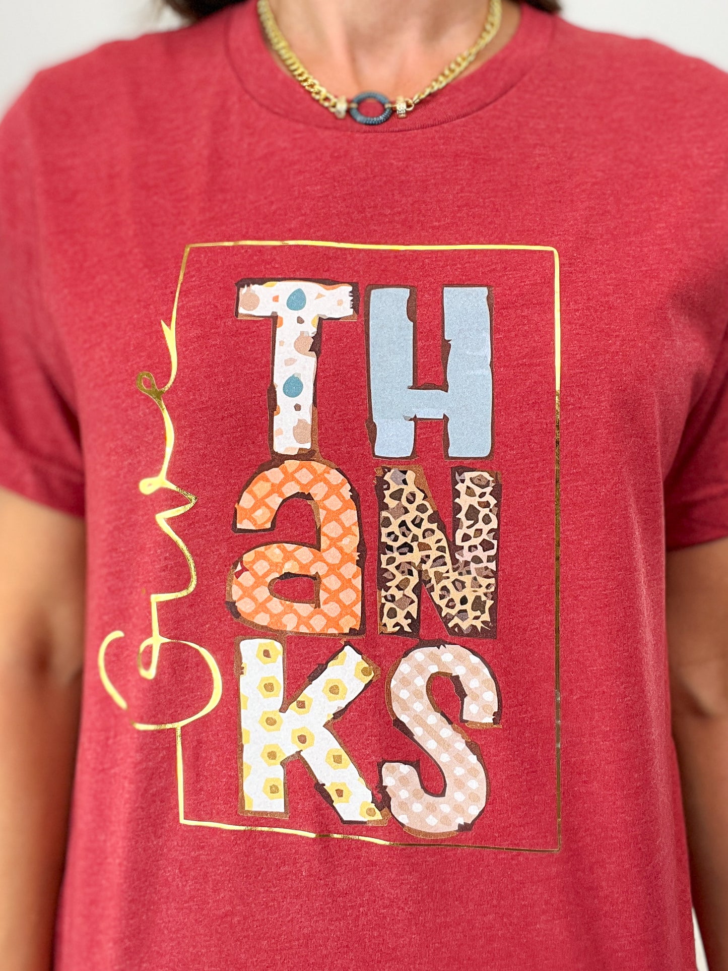 Give Thanks Graphic Tee with Bling