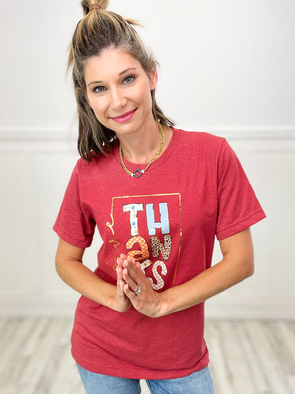 Give Thanks Graphic Tee with Bling