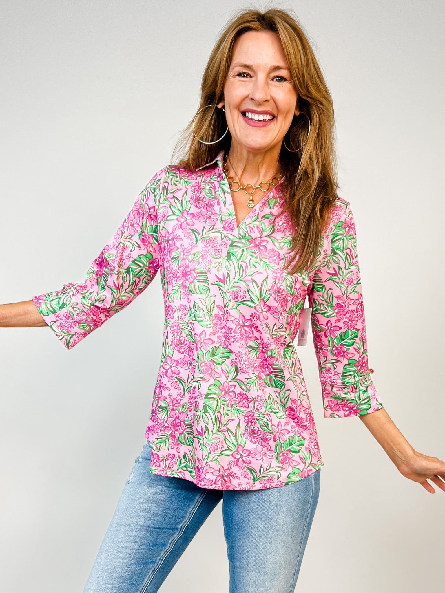 Sailaway Top in Pink Multi