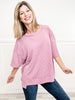 Half Sleeve Round Neck Knit Top with Curly Rib Fabric- Group B