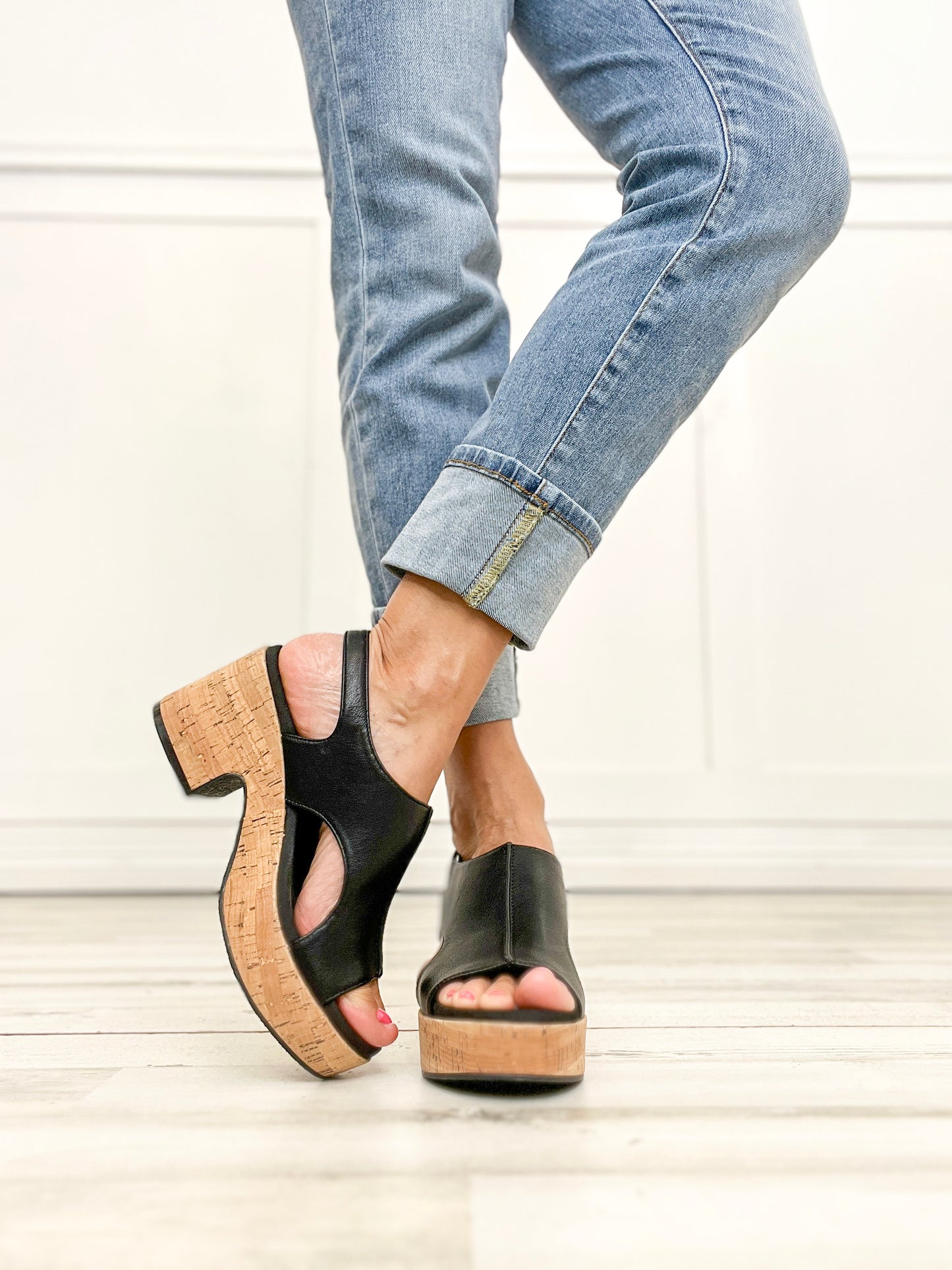 Corkys Miss Carley Block Heel Sandals in Black