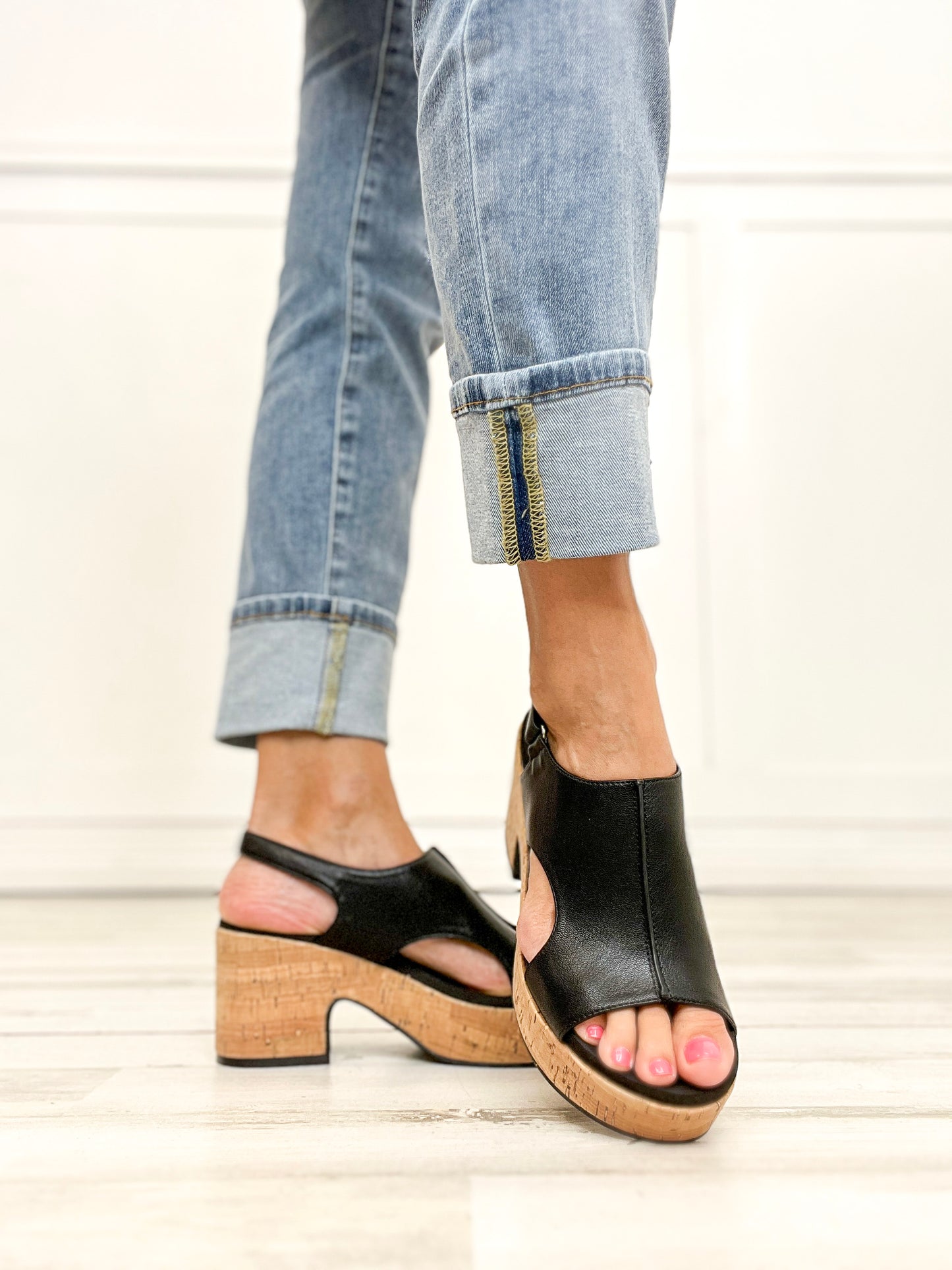 Corkys Miss Carley Block Heel Sandals in Black