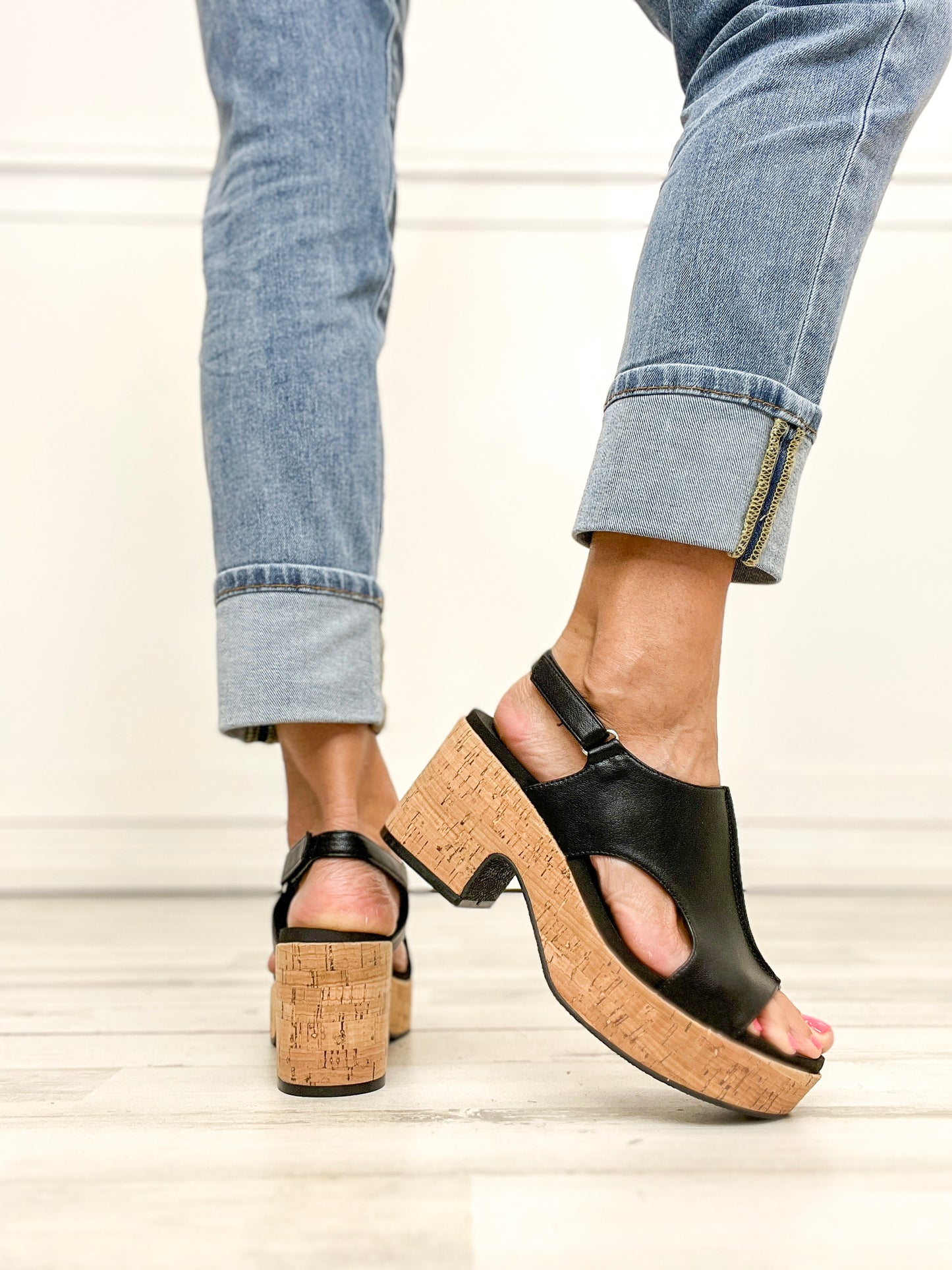 Corkys Miss Carley Block Heel Sandals in Black