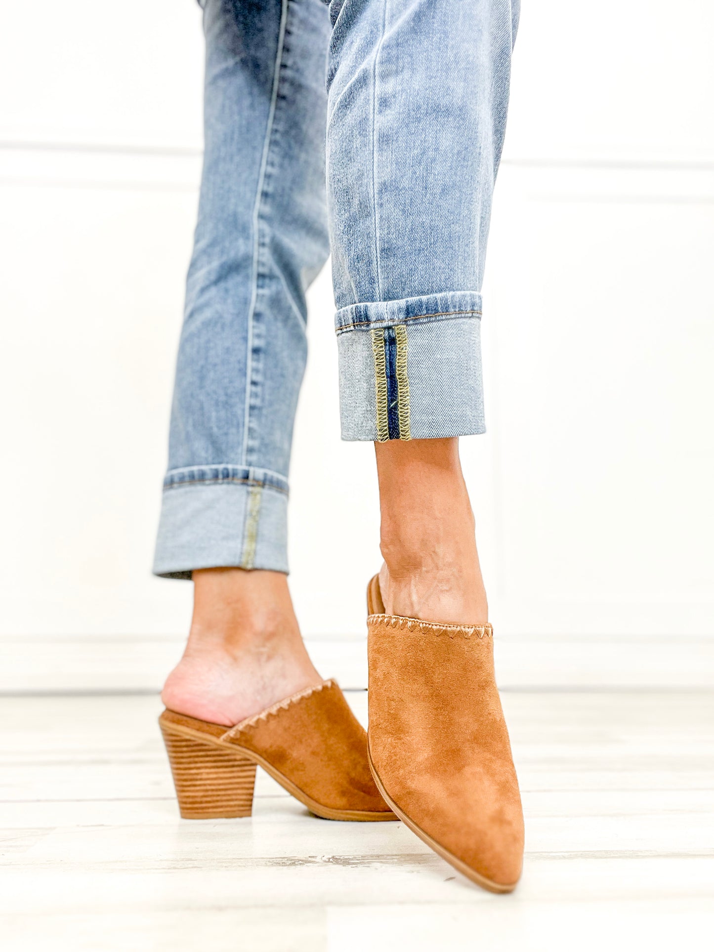 Corkys Sizzle Pointed Toe Mules in Tobacco Faux Suede