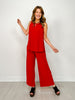 Sunkissed Sleeveless Loose Fit Top with Matching Pants in Red