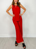 Sunkissed Sleeveless Loose Fit Top with Matching Pants in Red