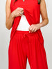 Sunkissed Sleeveless Loose Fit Top with Matching Pants in Red