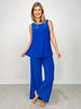 Sunkissed Sleeveless Loose Fit Top with Matching Pants in Royal Blue