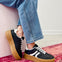 Semi Platform Double Stripe Low Sneakers in Black/White