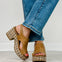 Corkys Miss Carley Wedges in CARAMEL COMBO