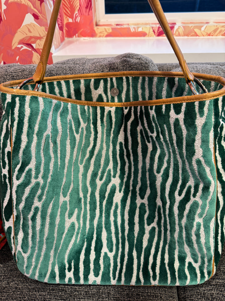 OLIVIA: Emerald on Zebra  CHENILLE