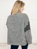 Houndstooth Sweater Panels Pocket Front Shacket