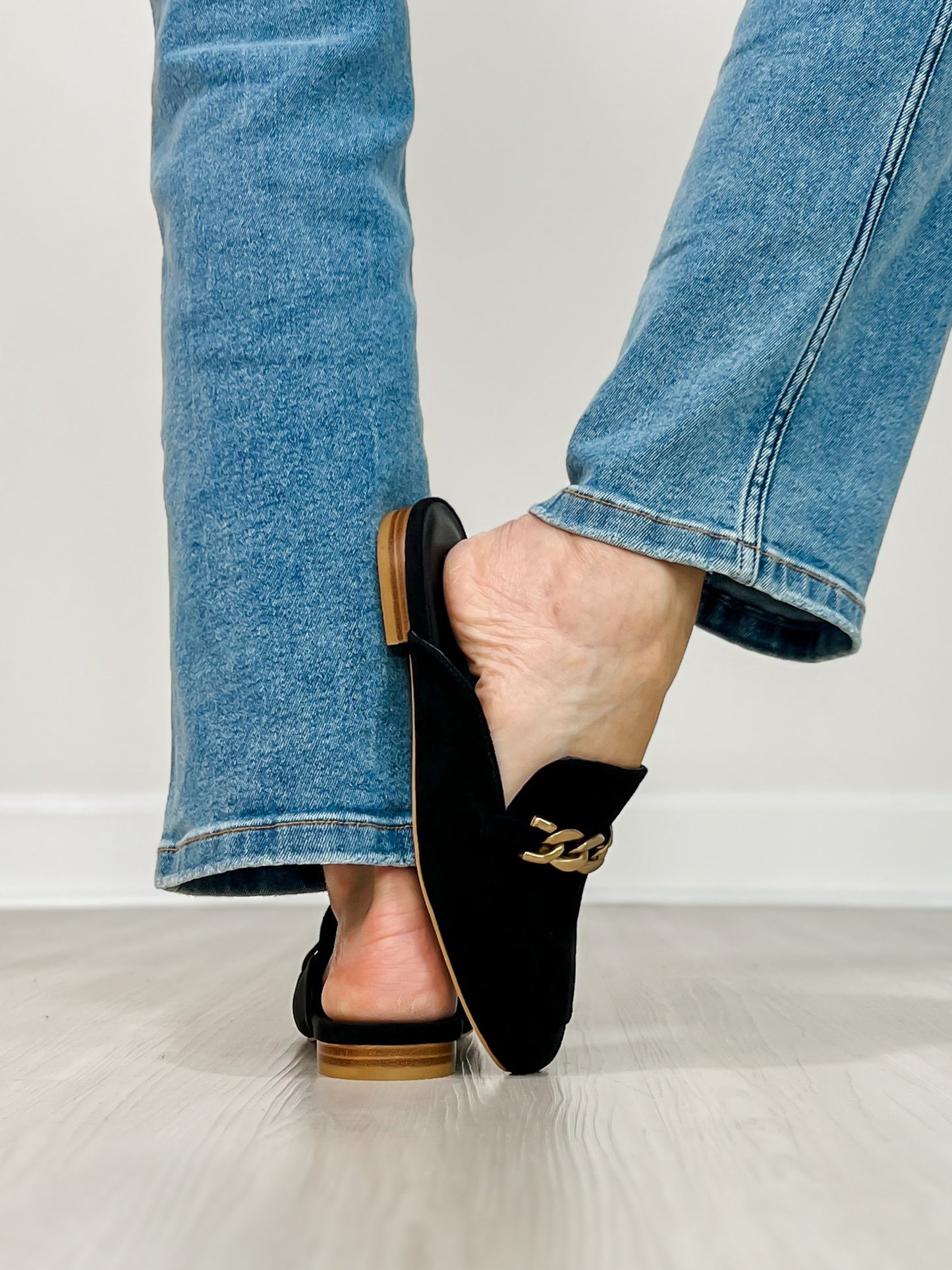 Corkys Keepsake Mules in BLACK FAUX SUEDE