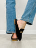 Corkys Keepsake Mules in BLACK FAUX SUEDE