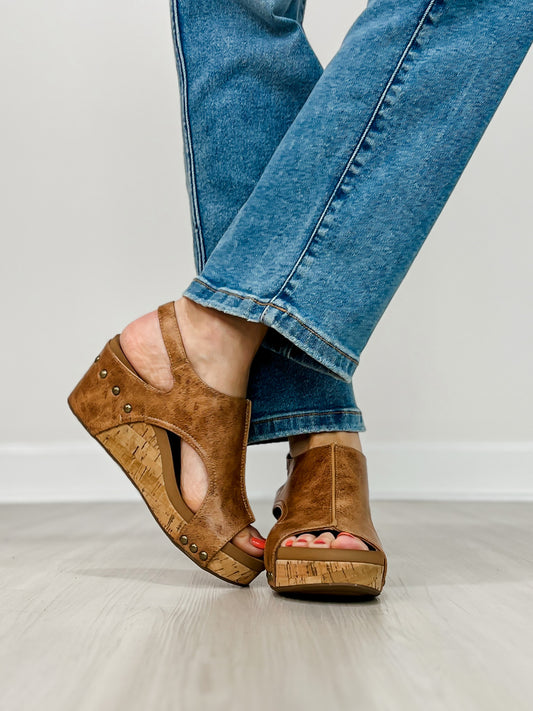 Corkys Carley Wedges in COGNAC DISTRESSED