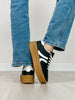 Semi Platform Double Stripe Low Sneakers in Black/White
