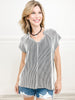 Standing Next To You Ribbed V-Neck Short Sleeve Top