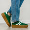 Semi Platform Double Stripe Low Sneakers in Green/White