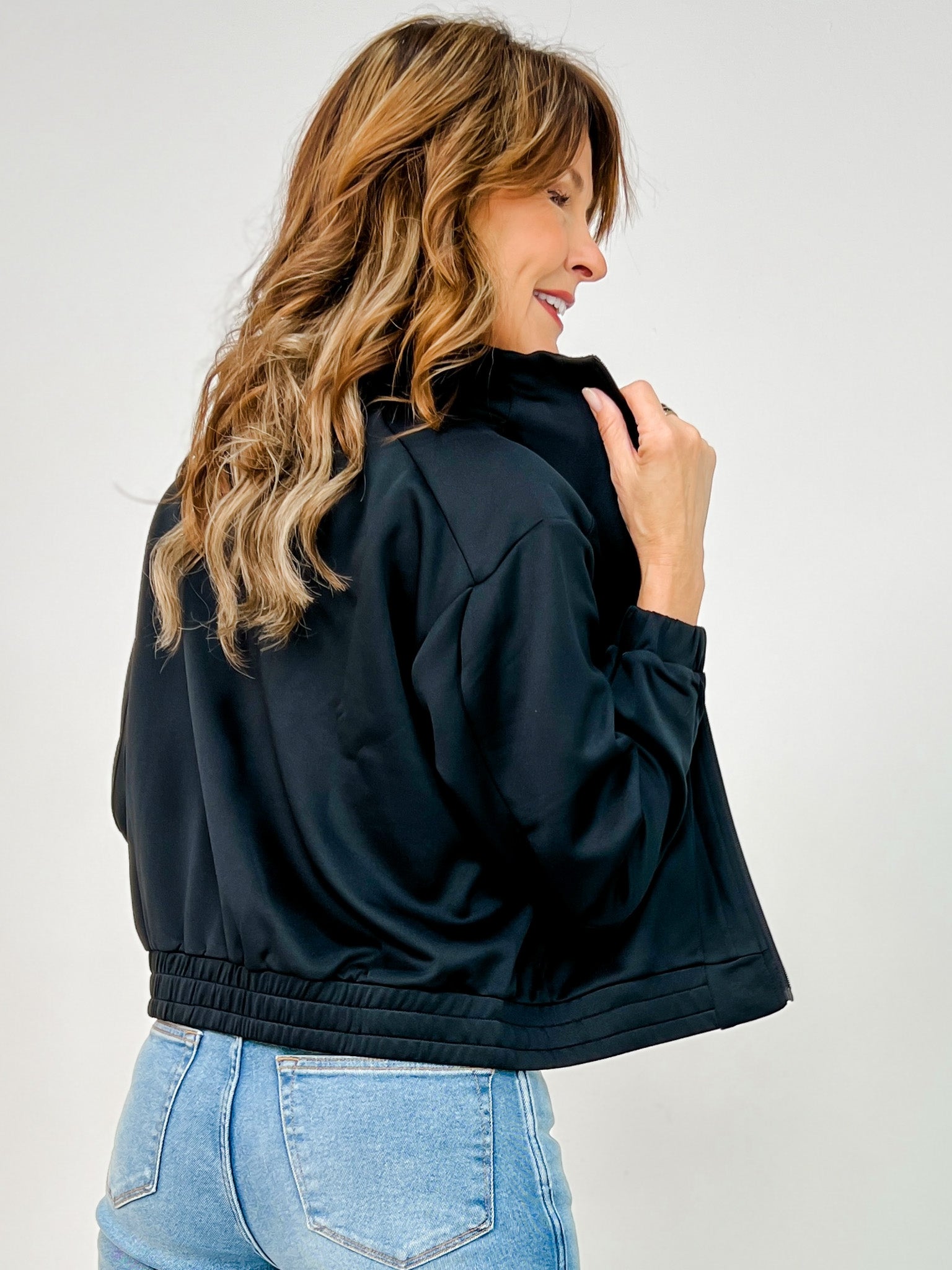 Mock Neck Zip-Up Active Jacket