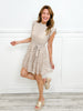 Romantic Heart Tiered Belted Waist Dress