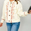 Floral Embroidered Button Up Long Sleeve Sweatshirt