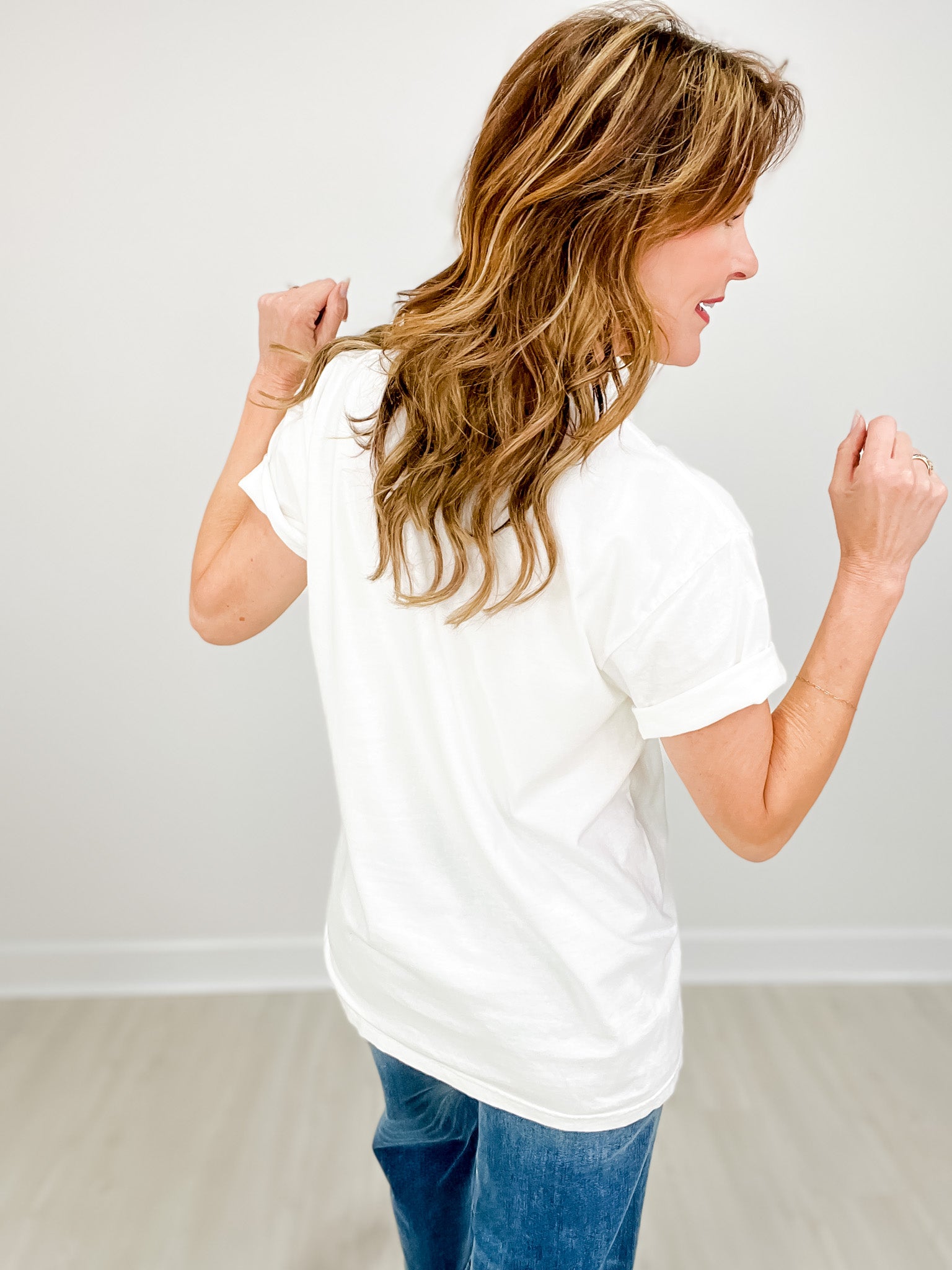 Happy Go Lucky Gold Foil Graphic Tee