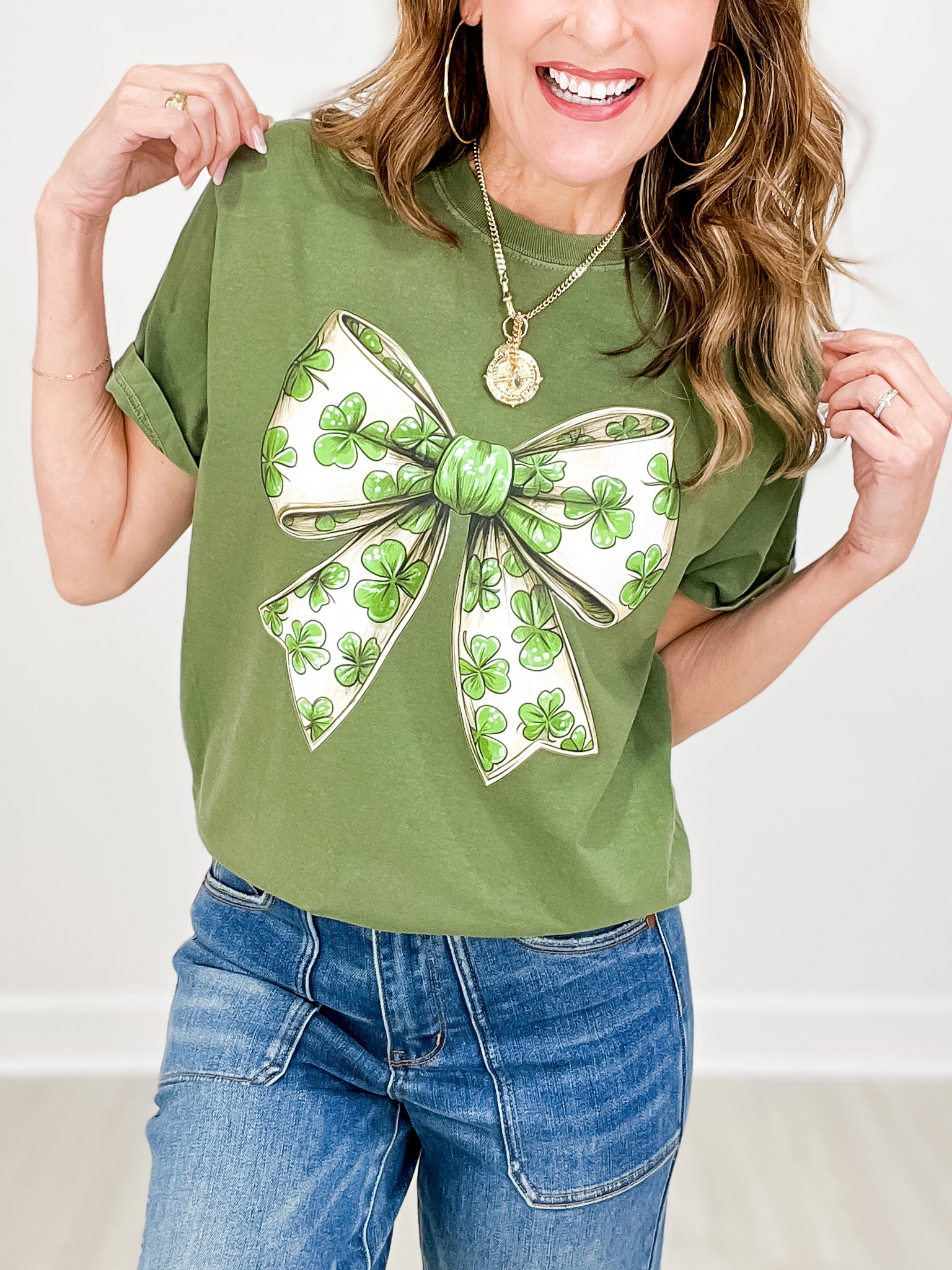 St Patrick's Day Bow Graphic Tee