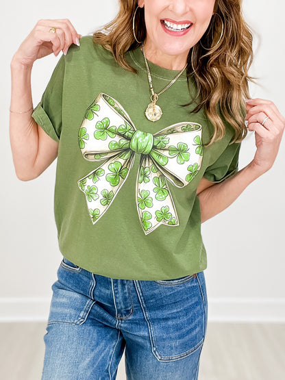 St Patrick's Day Bow Graphic Tee