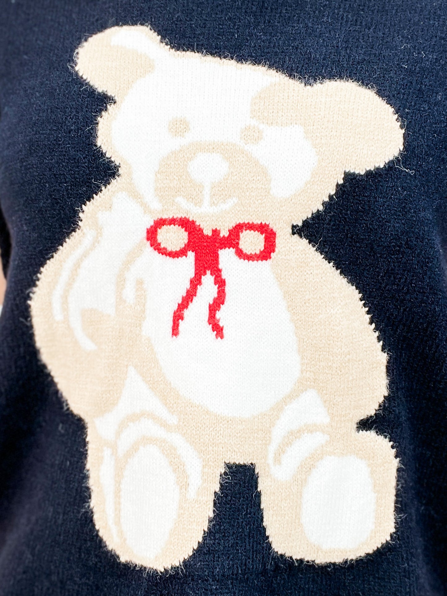Sleeveless Teddy Bear Sweater Top With Side Ties and Scallop Detail