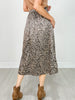 Leopard Print Midi Skirt With Elastic Waistband