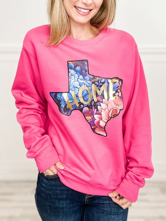 Texas My Home Gold Foil Sweatshirt