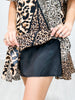 Leopard Print Contrast Pattern Short Sleeve Dress
