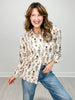 Long Sleeve Button Down Collared Nutcracker Top