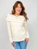 Fold Over Neckline Long Sleeve Knit Sweater Top