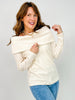 Fold Over Neckline Long Sleeve Knit Sweater Top