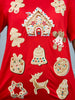 Festive Short Sleeve Embroidered Cookie Top