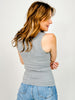 Two Way Neckline (Scoop & Boat) Washed Ribbed Tank Top