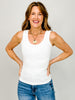 Two Way Neckline (Scoop & Boat) Washed Ribbed Tank Top