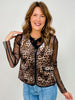 Upscale Leopard Print Zip-Up Velvet Quilted Vest