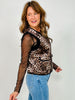 Upscale Leopard Print Zip-Up Velvet Quilted Vest
