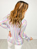 Iridescent Long Sleeve Button Up Collared Top